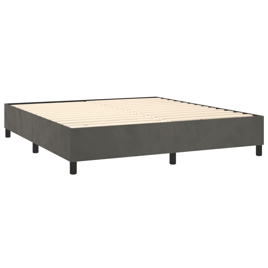 Boxspring sengeramme Mørkegrå 180x200 cm Fløjl