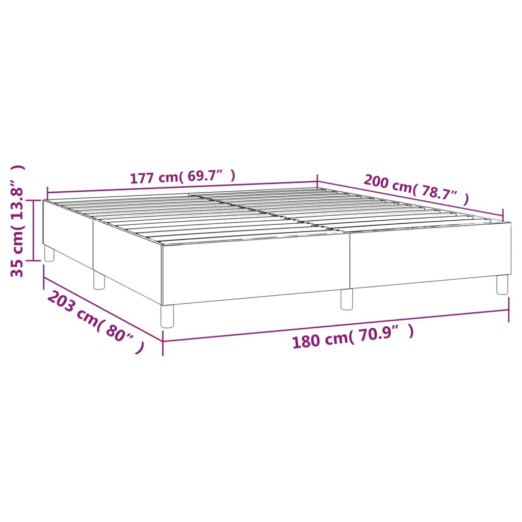 Boxspring sengeramme Sort 180x200 cm Fløjl