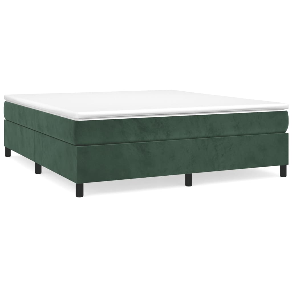 Boxspring sengeramme Mørkegrøn 180x200 cm Fløjl