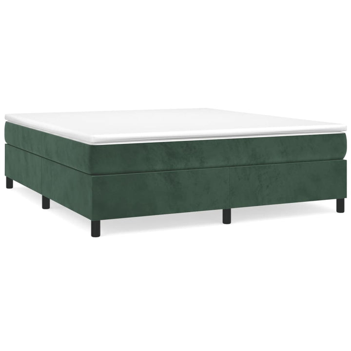 Boxspring sengeramme Mørkegrøn 180x200 cm Fløjl