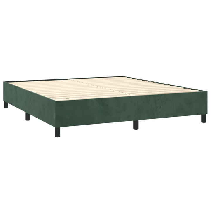 Boxspring sengeramme Mørkegrøn 180x200 cm Fløjl