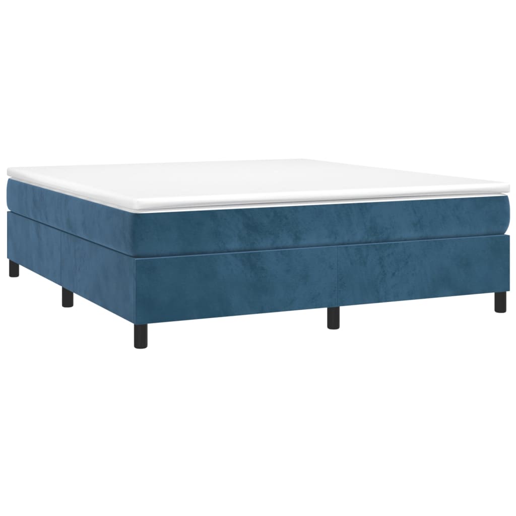 Boxspring sengeramme Mørkeblå 180x200 cm Fløjl