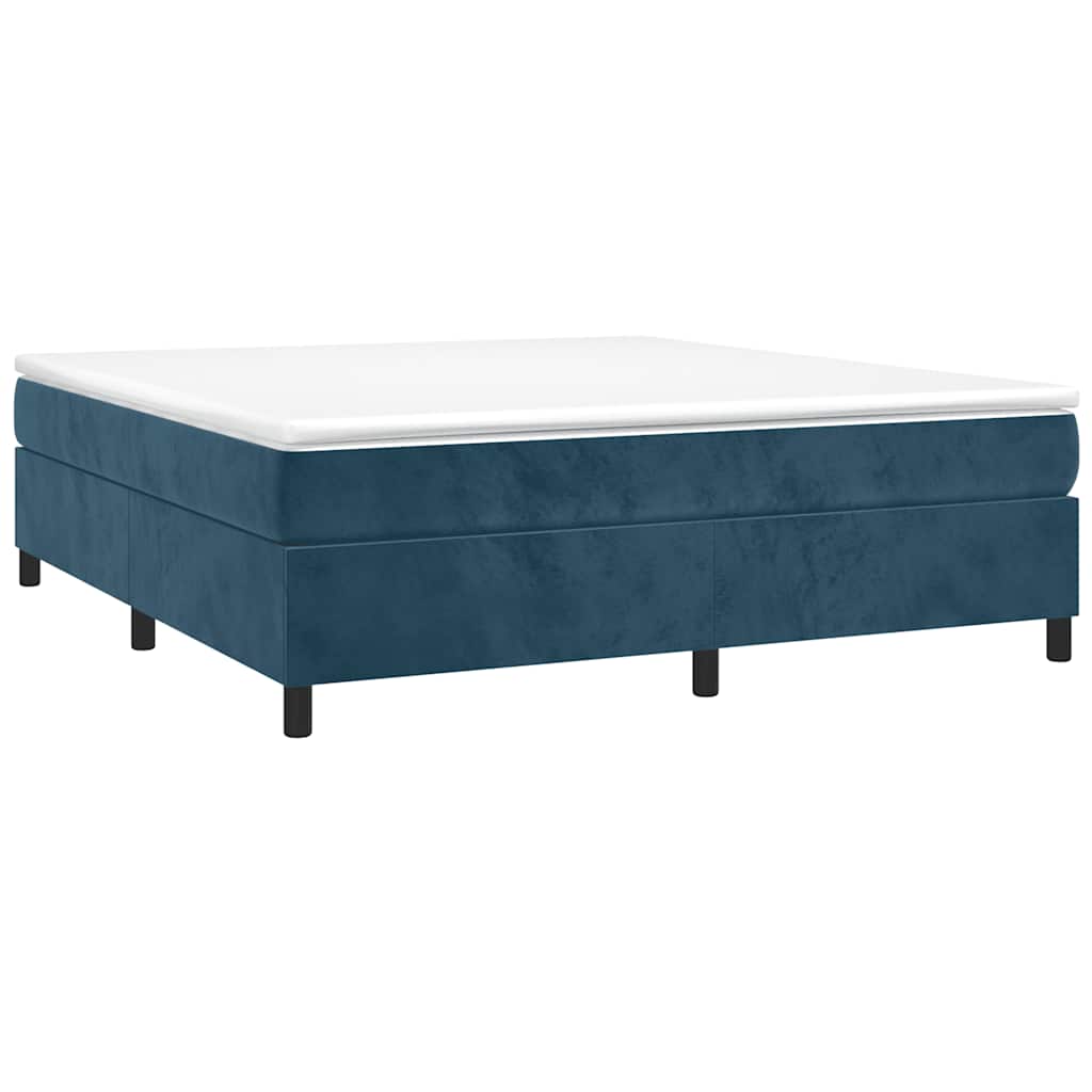 Boxspring sengeramme Mørkeblå 180x200 cm Fløjl