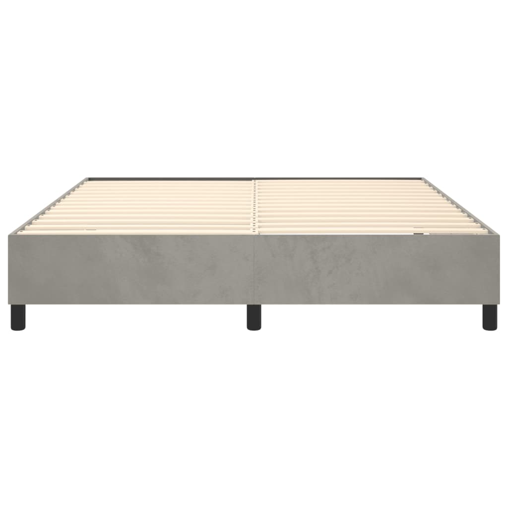 Boxspring sengeramme Lysegrå 200x200 cm Fløjl
