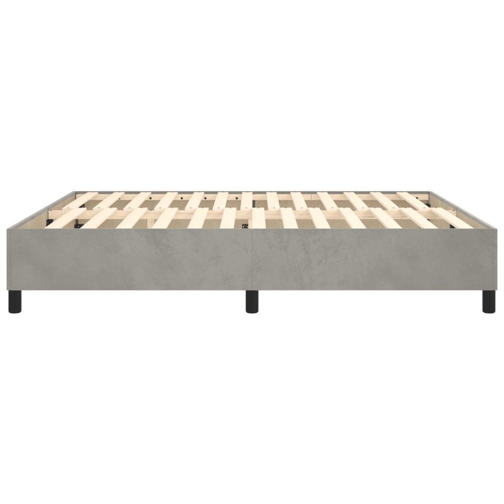 Boxspring sengeramme Lysegrå 200x200 cm Fløjl