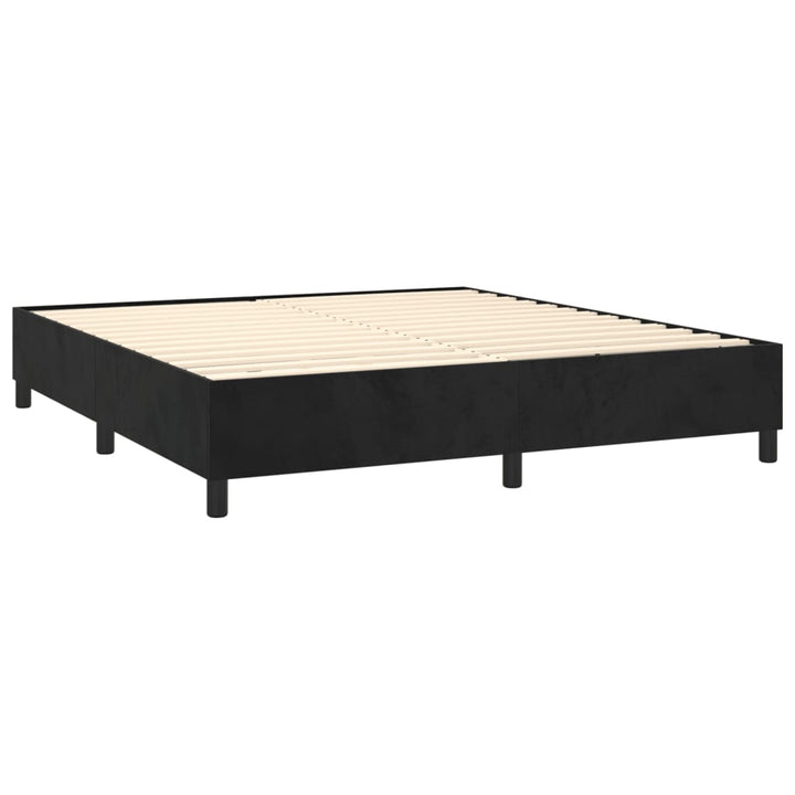 Boxspring sengeramme Sort 200x200 cm Fløjl