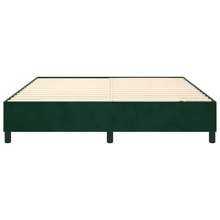 Boxspring sengeramme Mørkegrøn 200x200 cm Fløjl