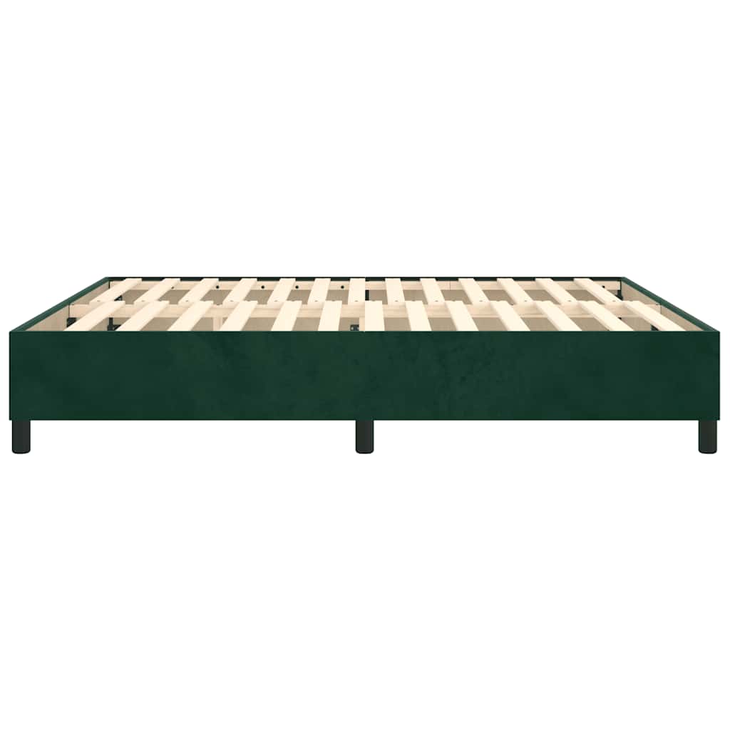 Boxspring sengeramme Mørkegrøn 200x200 cm Fløjl