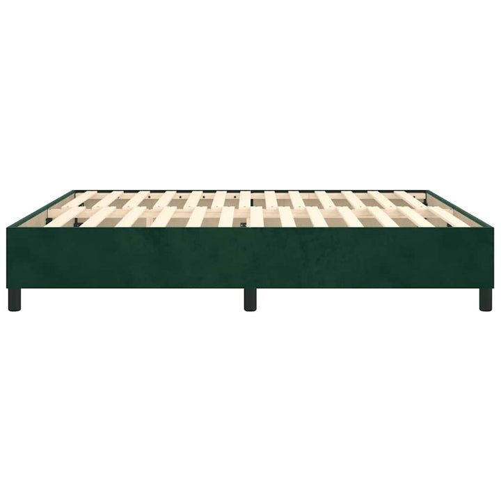 Boxspring sengeramme Mørkegrøn 200x200 cm Fløjl
