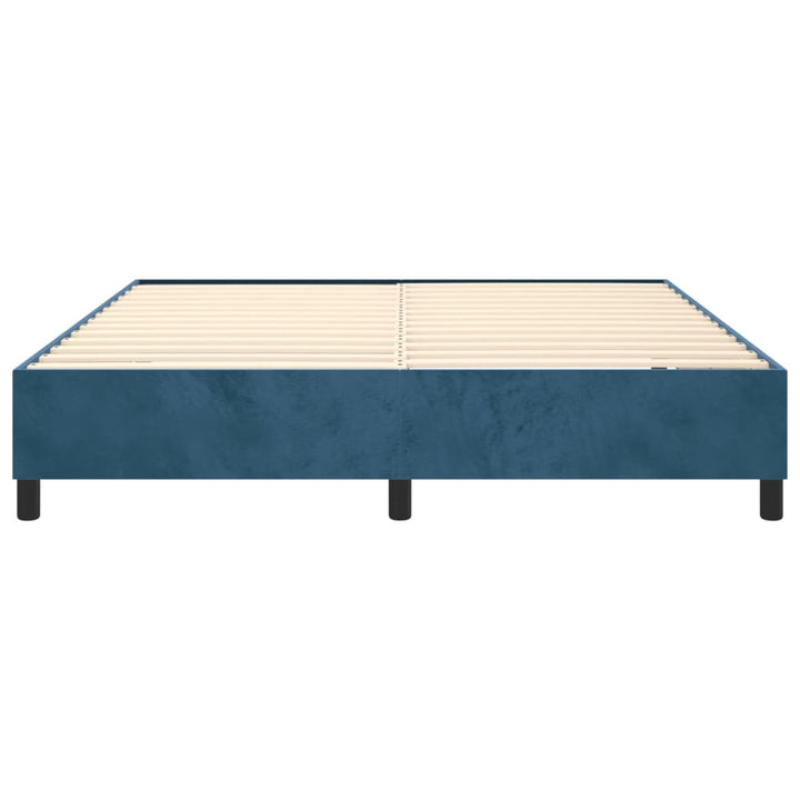 Boxspring sengeramme Mørkeblå 200x200 cm Fløjl