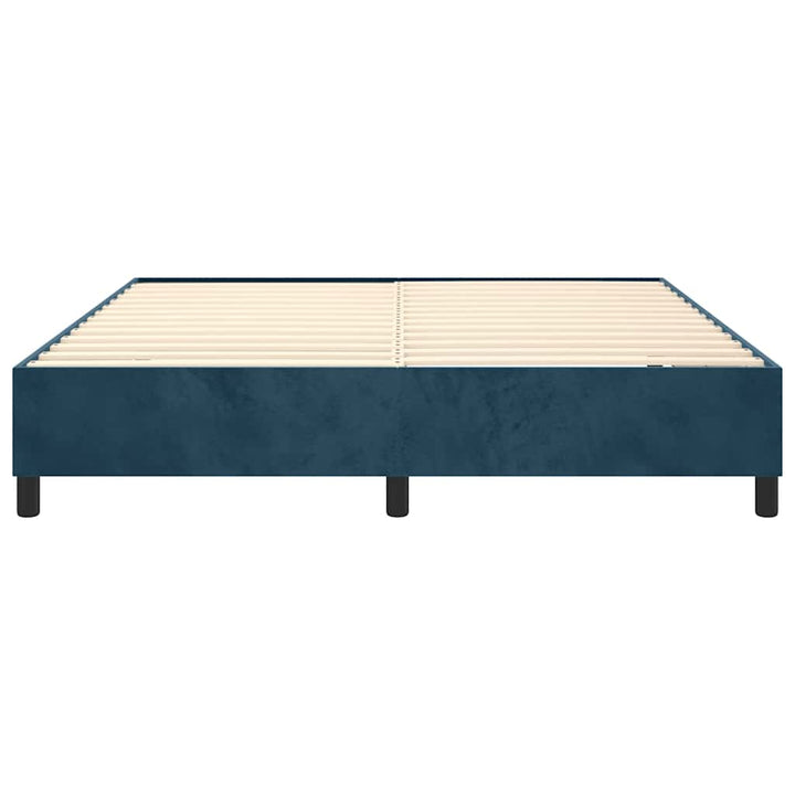 Boxspring sengeramme Mørkeblå 200x200 cm Fløjl