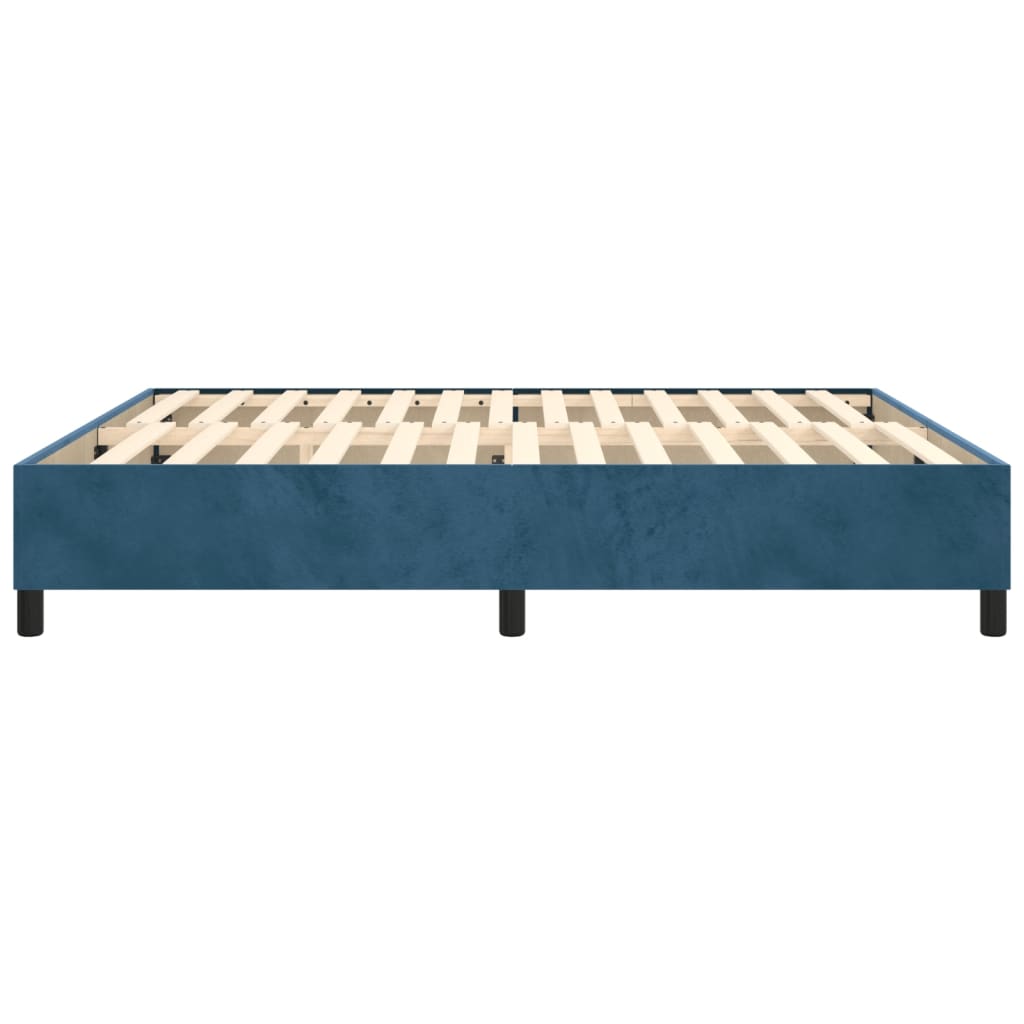 Boxspring sengeramme Mørkeblå 200x200 cm Fløjl