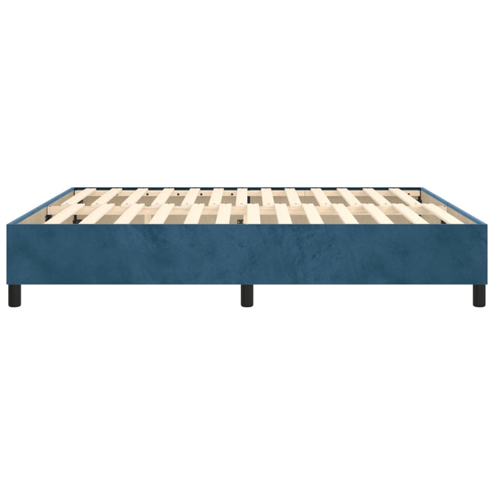 Boxspring sengeramme Mørkeblå 200x200 cm Fløjl