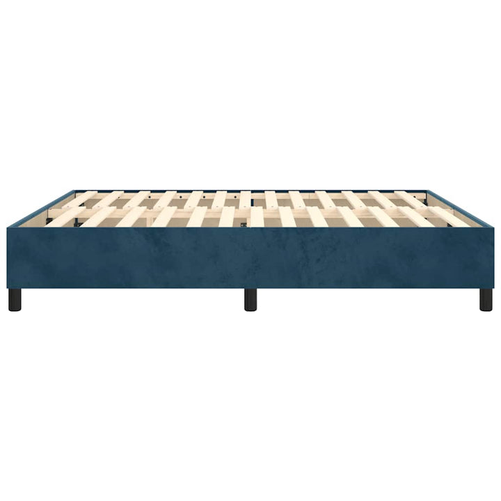 Boxspring sengeramme Mørkeblå 200x200 cm Fløjl