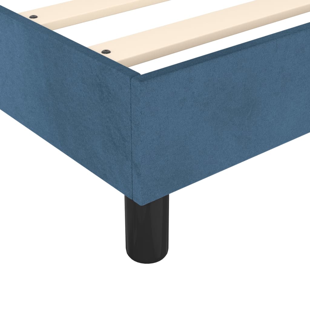 Boxspring sengeramme Mørkeblå 200x200 cm Fløjl