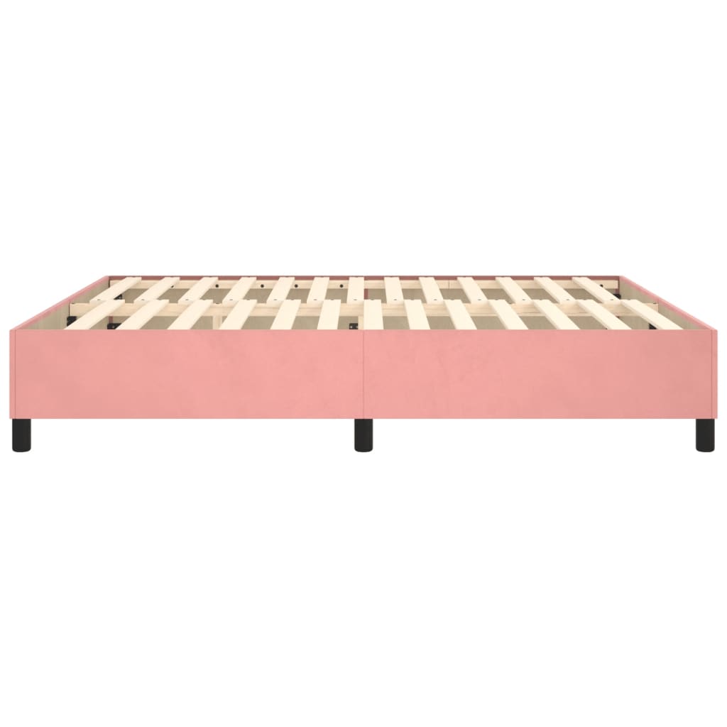 Boxspring sengeramme 200x200 cm fløjl pink