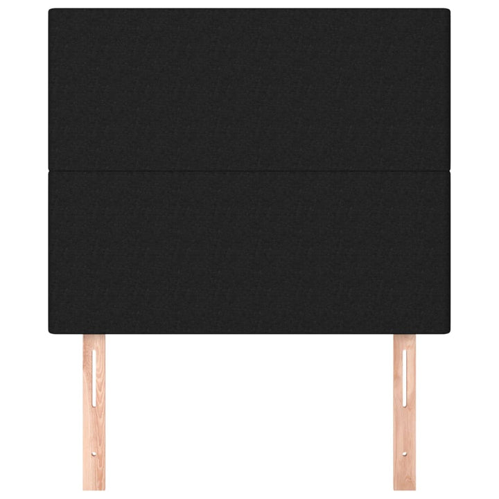 sengegavl sort 80x5x118/128 cm stof