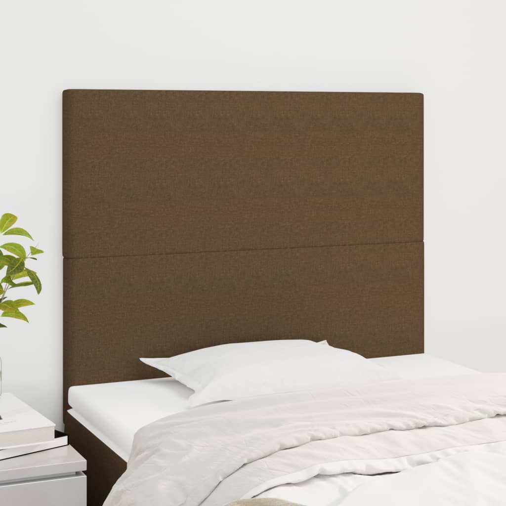 sengegavl mørkebrun 80x5x118/128 cm stof
