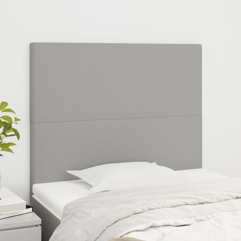sengegavl lysegrå 90x5x118/128 cm stof
