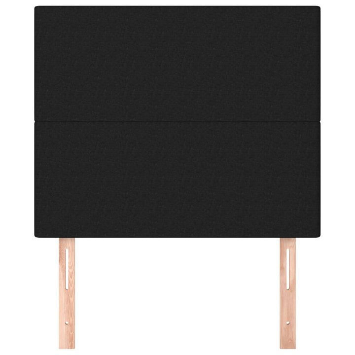 sengegavl sort 90x5x118/128 cm stof