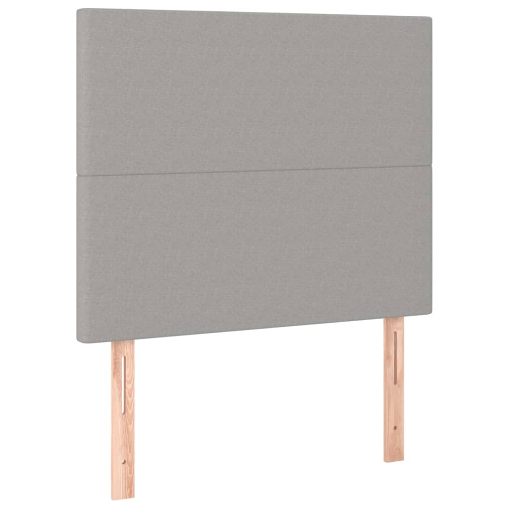 sengegavl lysegrå 100x5x118/128 cm stof