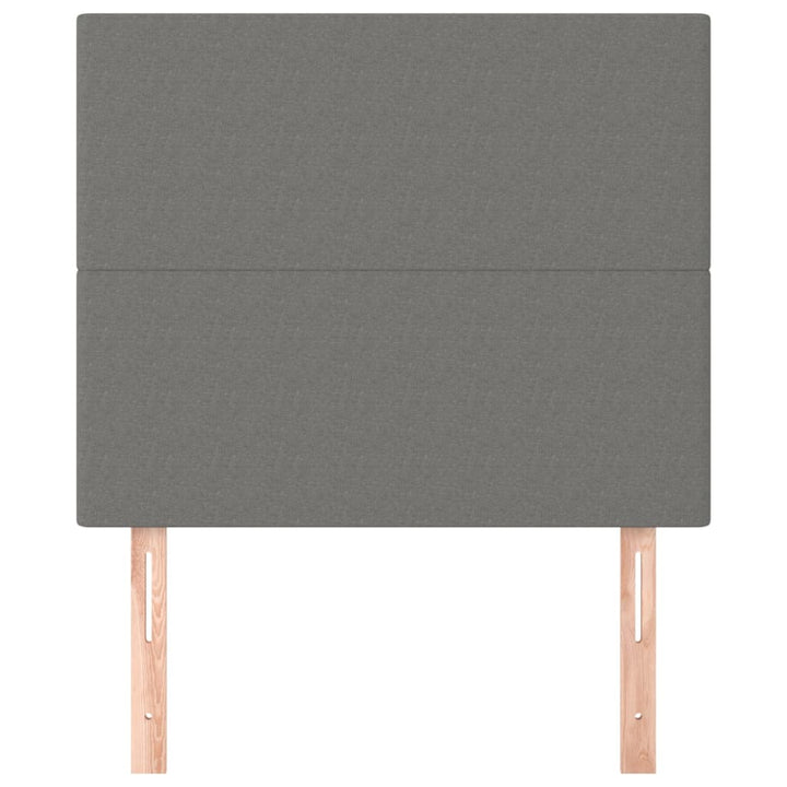 sengegavl mørkegrå 100x5x118/128 cm stof