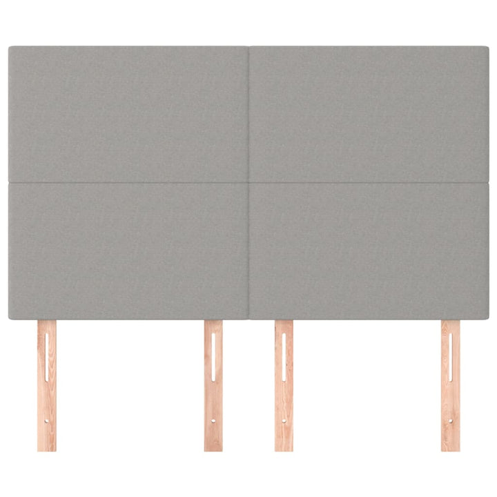 sengegavl lysegrå 144x5x118/128 cm stof