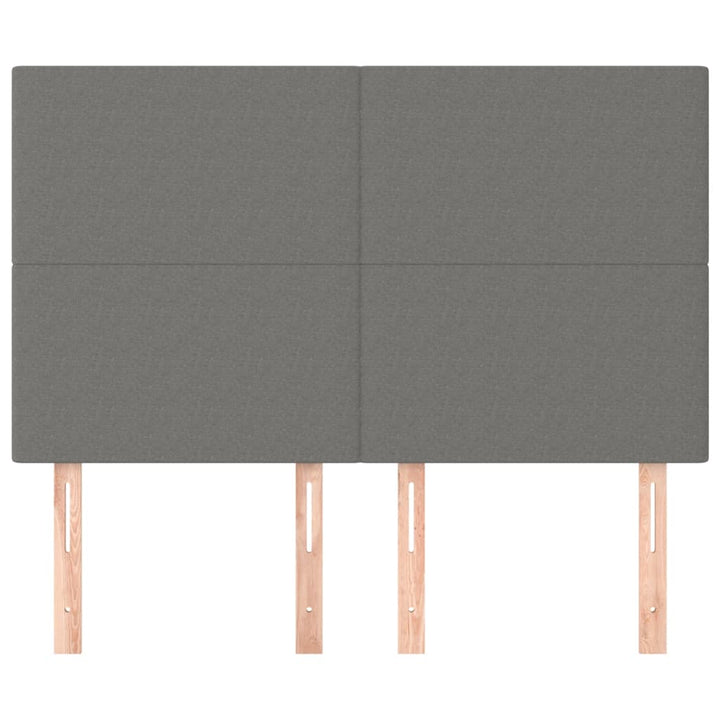 sengegavl mørkegrå 144x5x118/128 cm stof