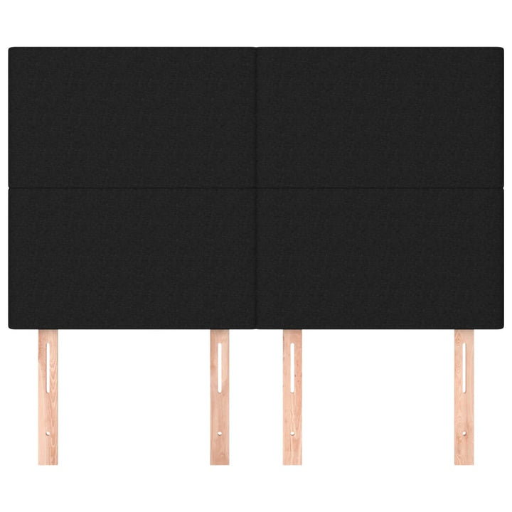 sengegavl sort 144x5x118/128 cm stof