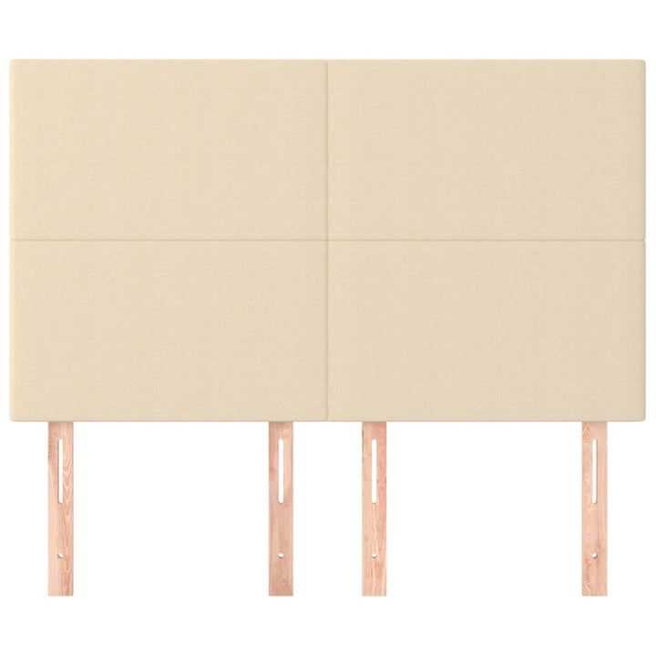sengegavl cremefarvet 144x5x118/128 cm stof