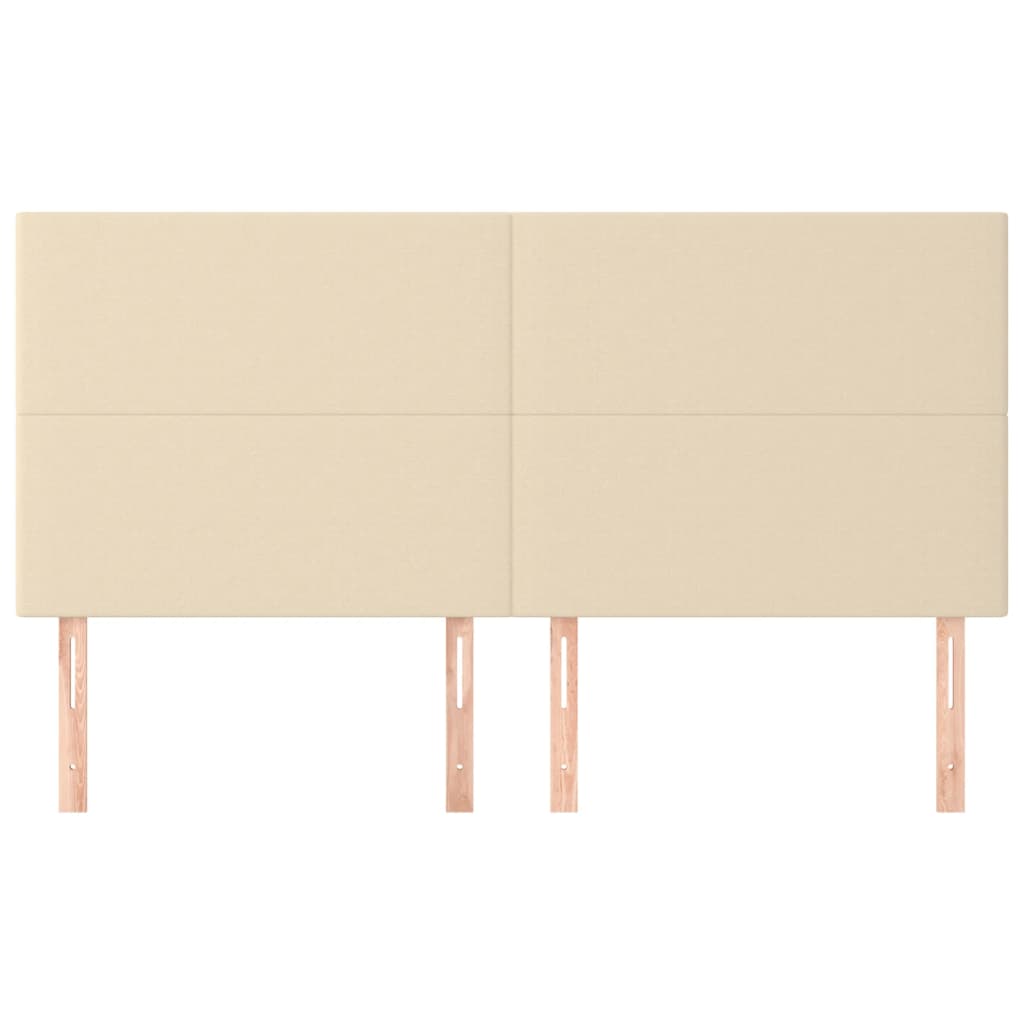 sengegavl cremefarvet 160x5x118/128 cm stof