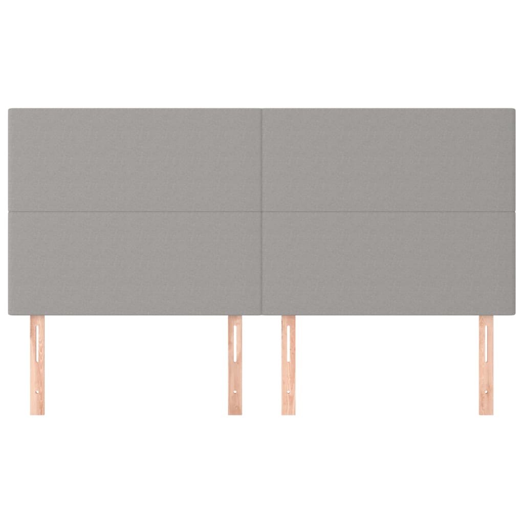 sengegavl lysegrå 180x5x118/128 cm stof