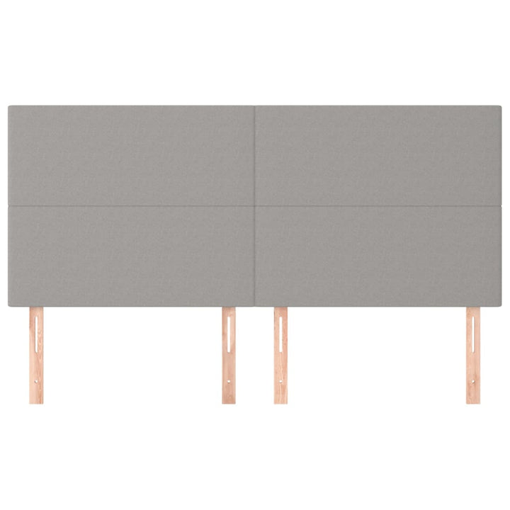 sengegavl lysegrå 200x5x118/128 cm stof