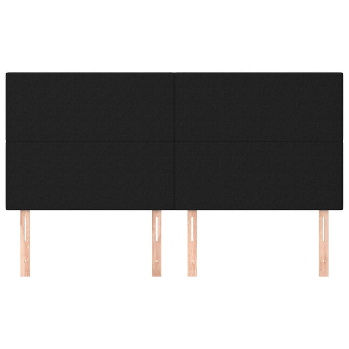 sengegavl sort 200x5x118/128 cm stof