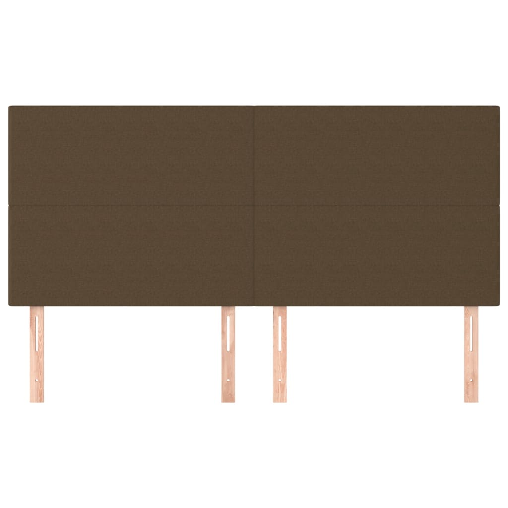 sengegavl mørkebrun 200x5x118/128 cm stof