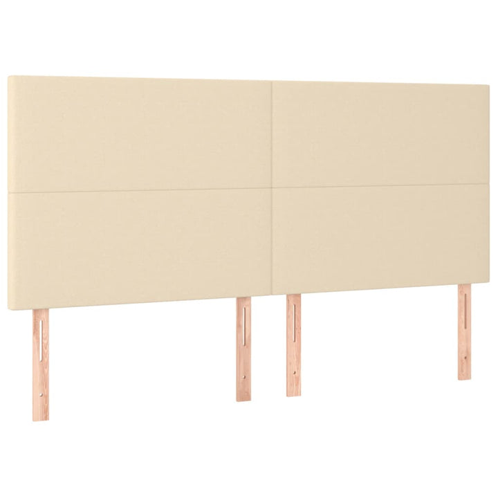 sengegavl cremefarvet 200x5x118/128 cm stof