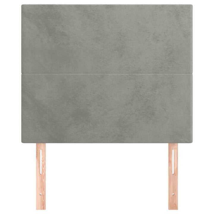 sengegavl lysegrå 80x5x118/128 cm fløjl