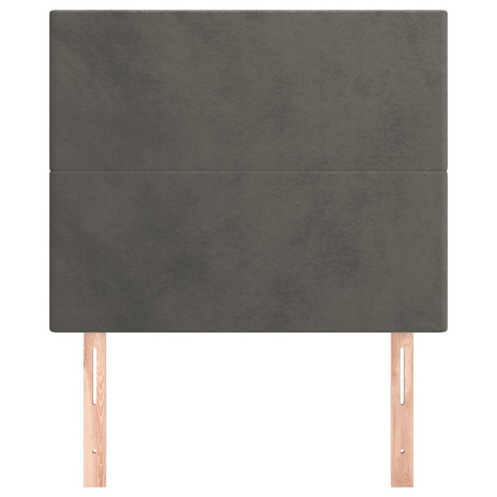 sengegavl mørkegrå 80x5x118/128 cm fløjl