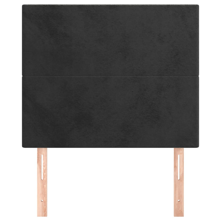 sengegavl sort 80x5x118/128 cm fløjl