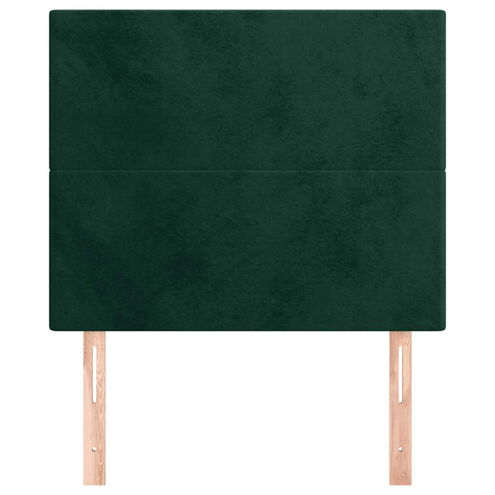 sengegavl mørkegrøn 80x5x118/128 cm fløjl