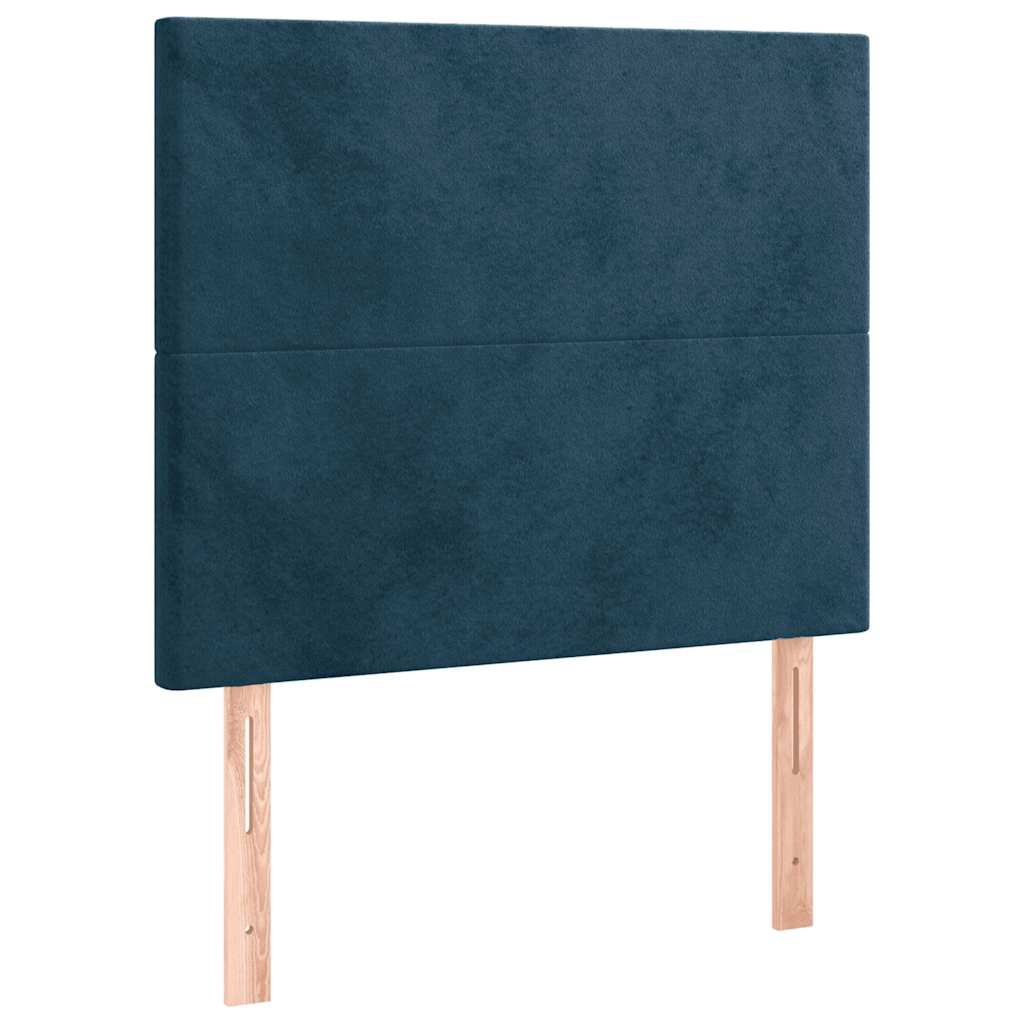 sengegavl mørkeblå 80x5x118/128 cm fløjl