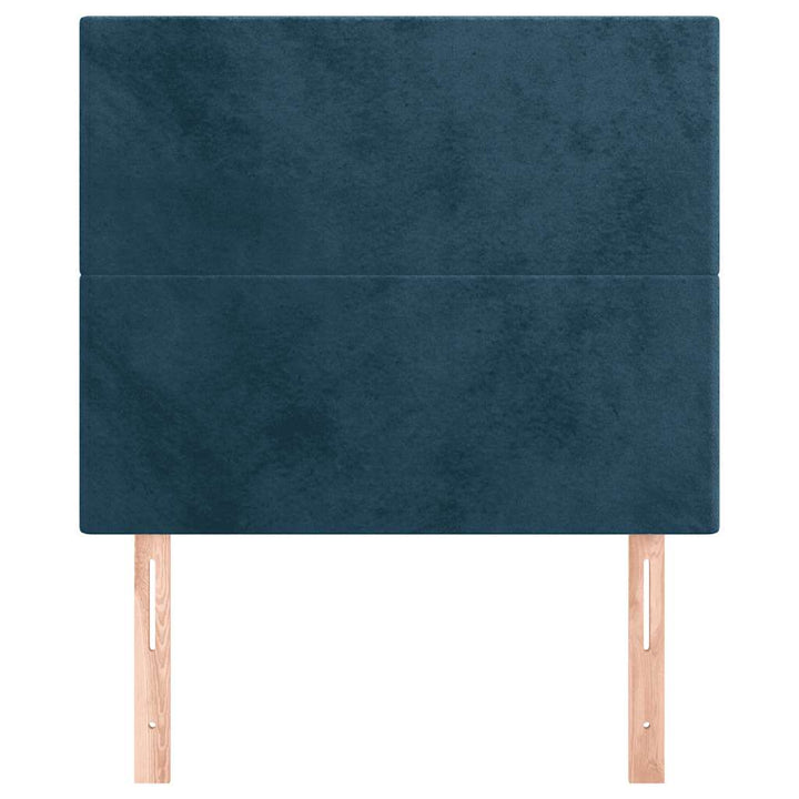 sengegavl mørkeblå 80x5x118/128 cm fløjl