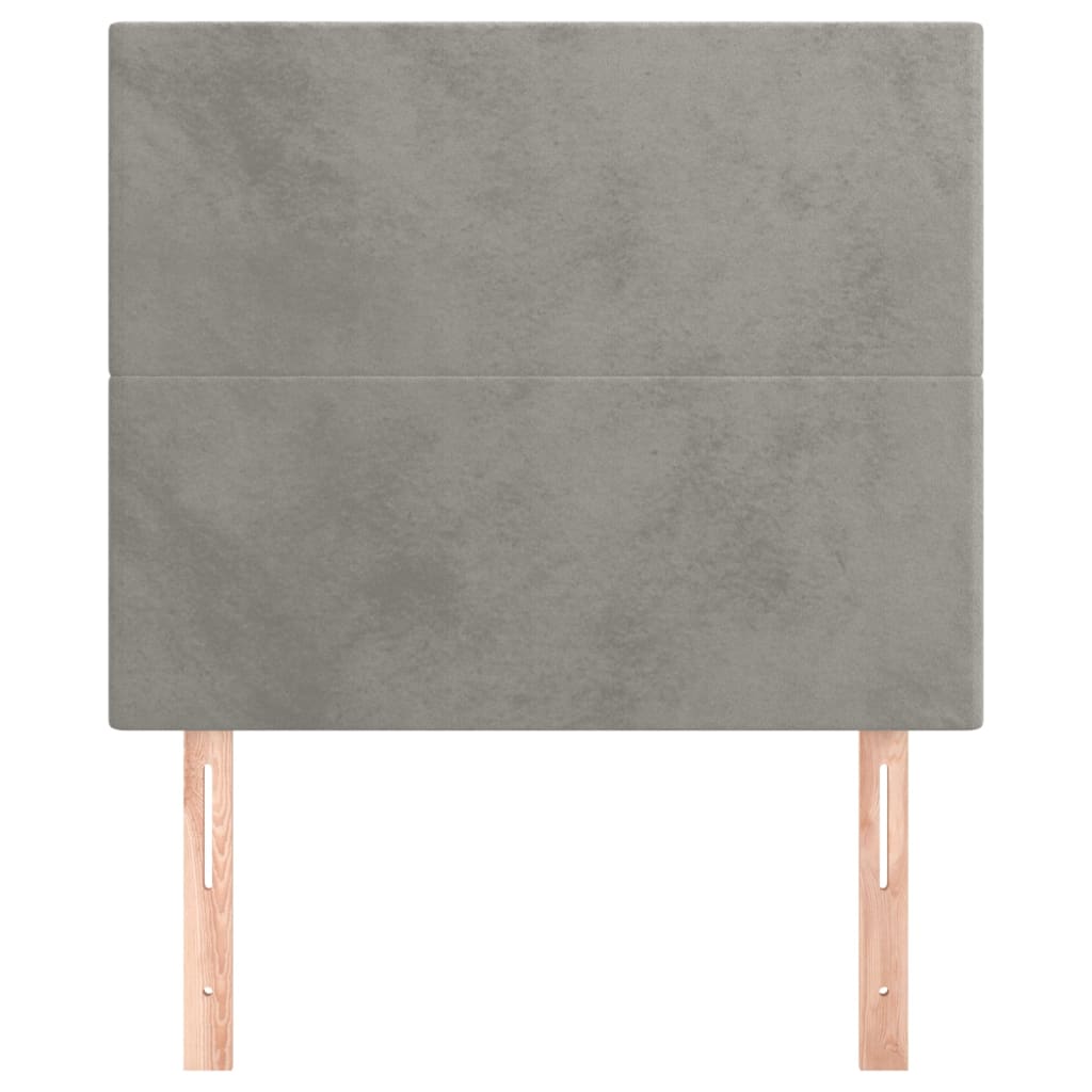 sengegavl lysegrå 90x5x118/128 cm fløjl