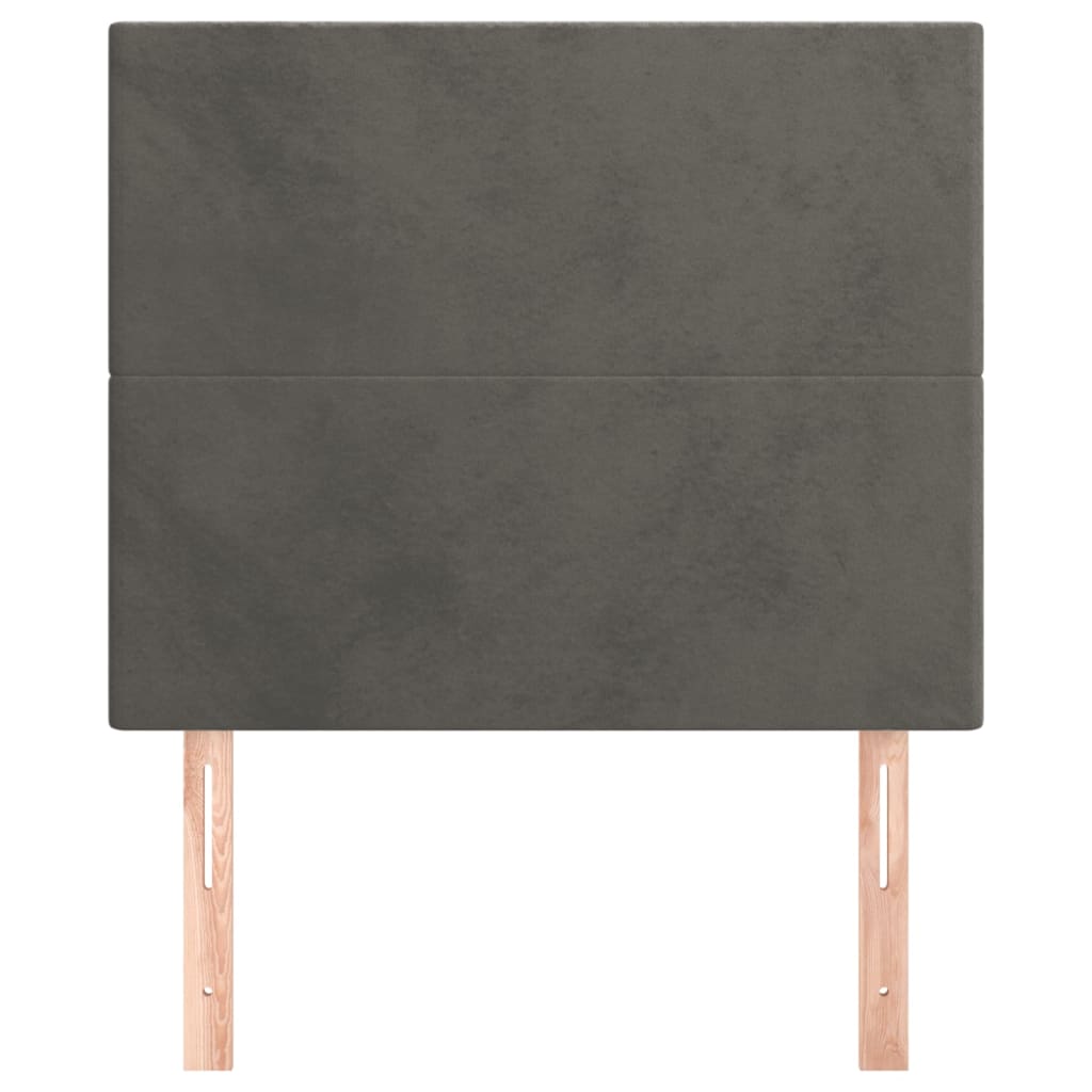 sengegavl mørkegrå 90x5x118/128 cm fløjl