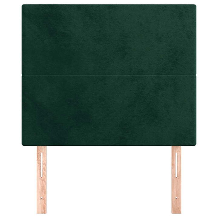 sengegavl mørkegrøn 90x5x118/128 cm fløjl