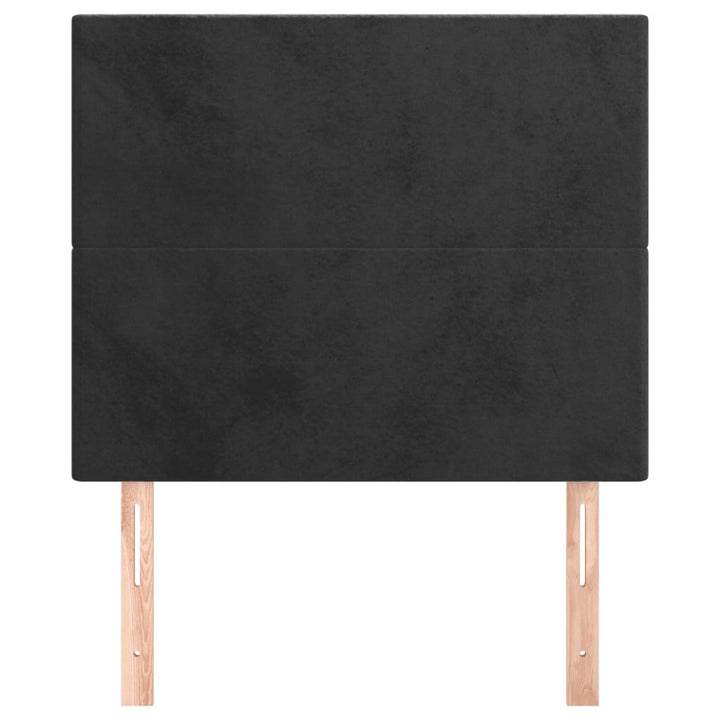 sengegavl sort 100x5x118/128 cm fløjl