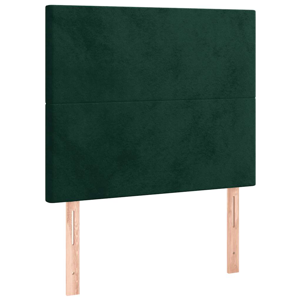 sengegavl mørkegrøn 100x5x118/128 cm fløjl