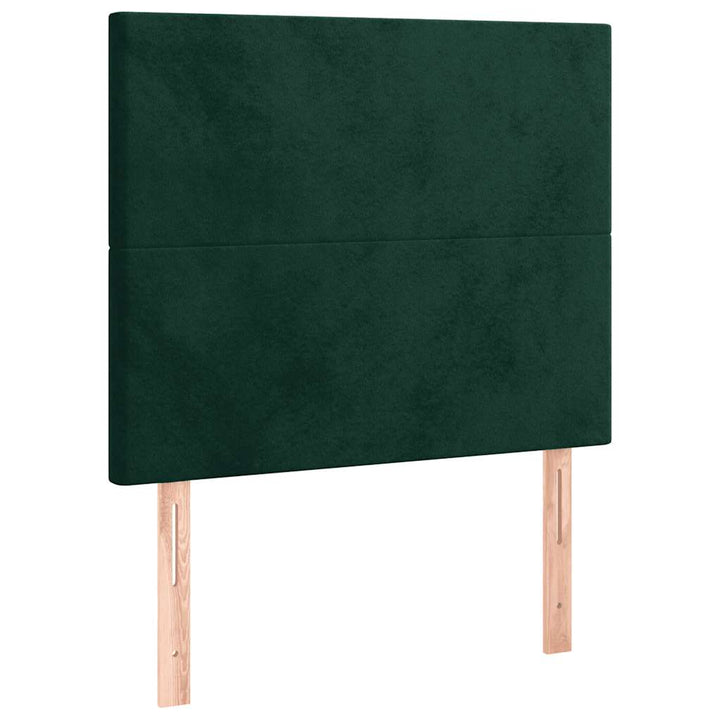sengegavl mørkegrøn 100x5x118/128 cm fløjl