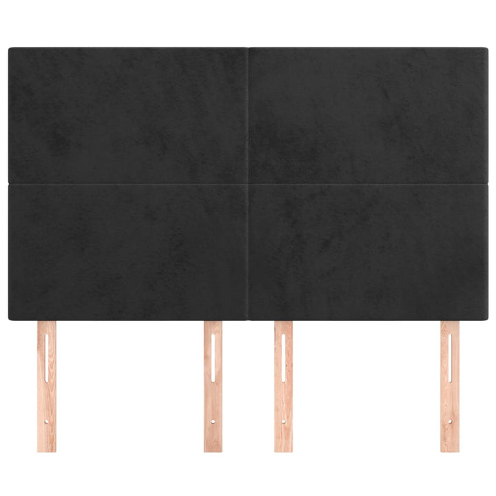 sengegavl sort 144x5x118/128 cm fløjl