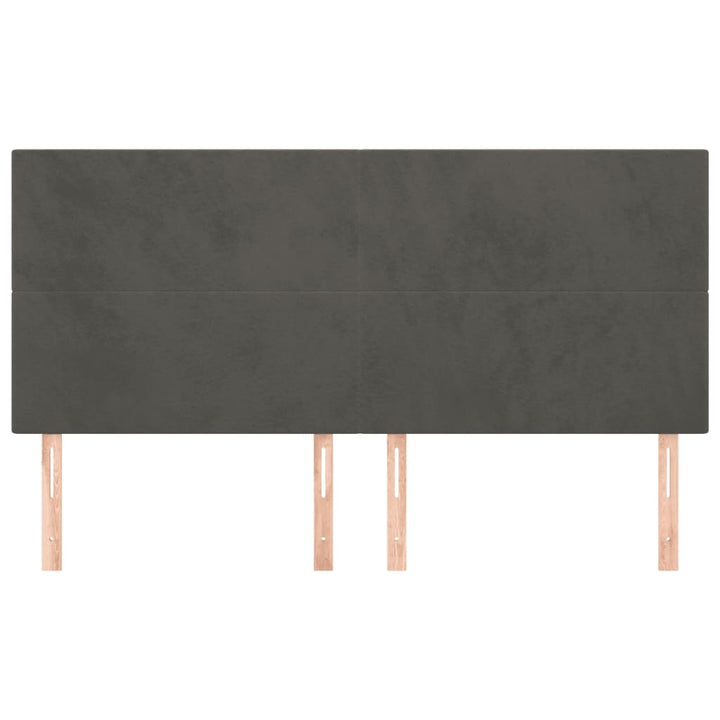 sengegavl mørkegrå 160x5x118/128 cm fløjl